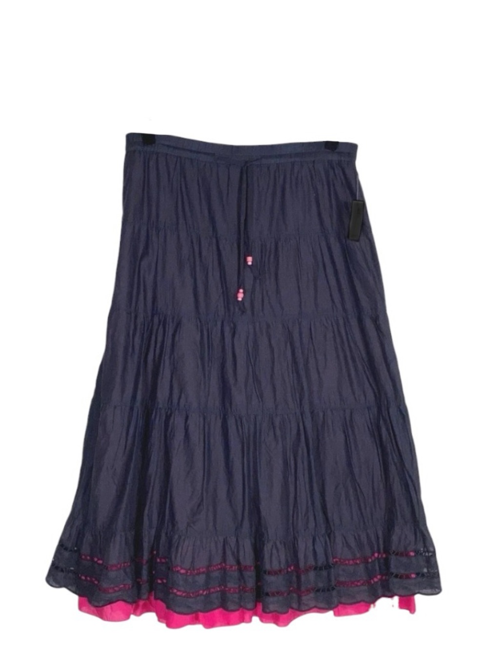 OLD NAVY Black and Pink Tiered Maxi Skirt Size L